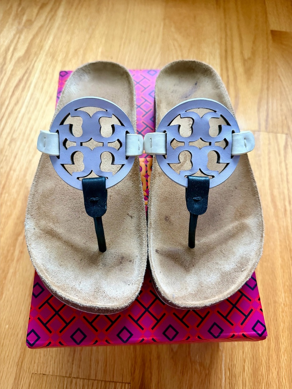 Tory Burch Miller Cloud, Spring Lavender / Perfect Black / Sandals! - Picture 6 of 12